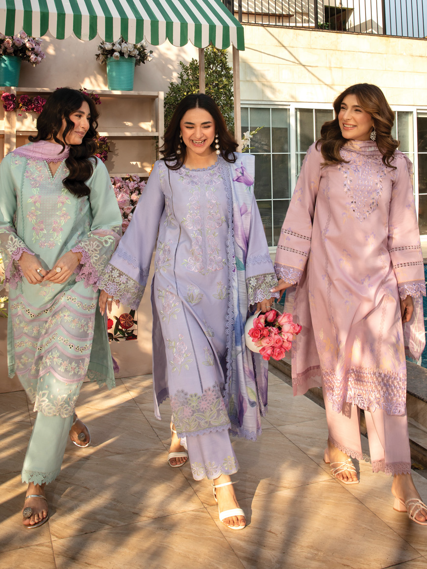 Rang Rasiya Florence Embroidered Lawn Unstitched 3Pc Suit D-06 HANEEN