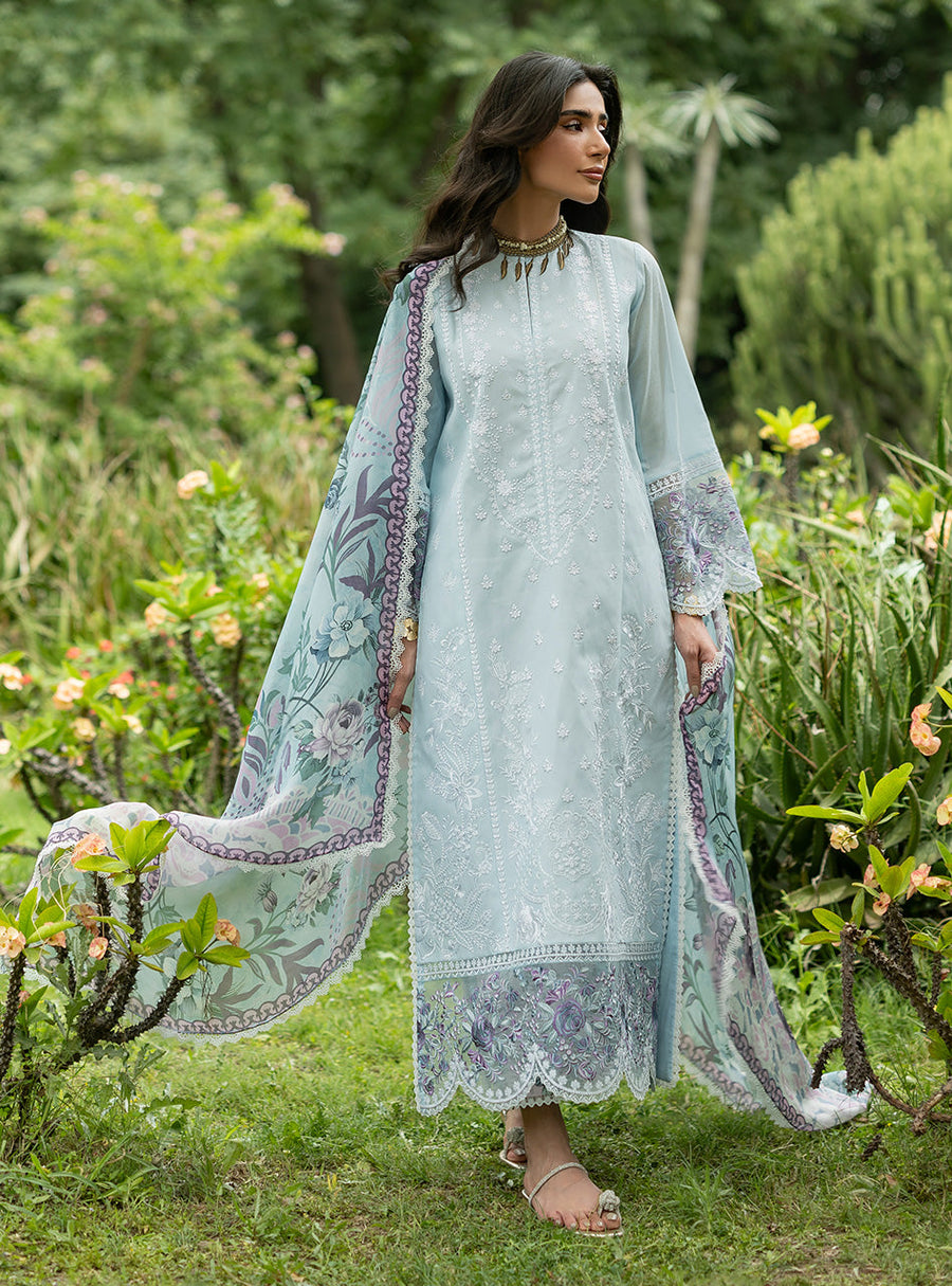Zainab Chottani Luxe Lawn Unstitched Embroidered 3Pc Suit D-06 Cove
