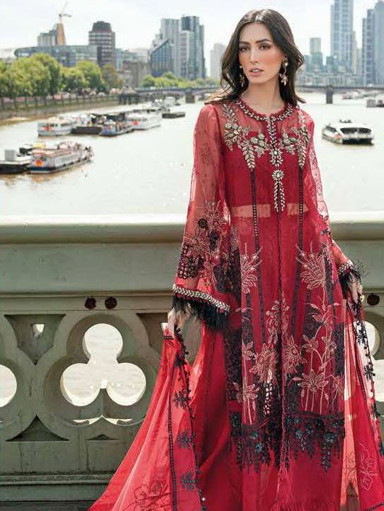 Maria.B Soiree Embroidered Organza Unstitched 3Pc Suit WF-09-06