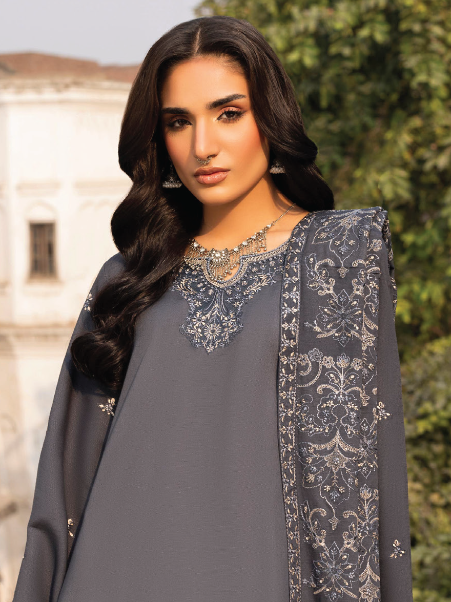 CELTS Mehr Premium Embroidered Karandi Unstitched 3Pc Suit D-06