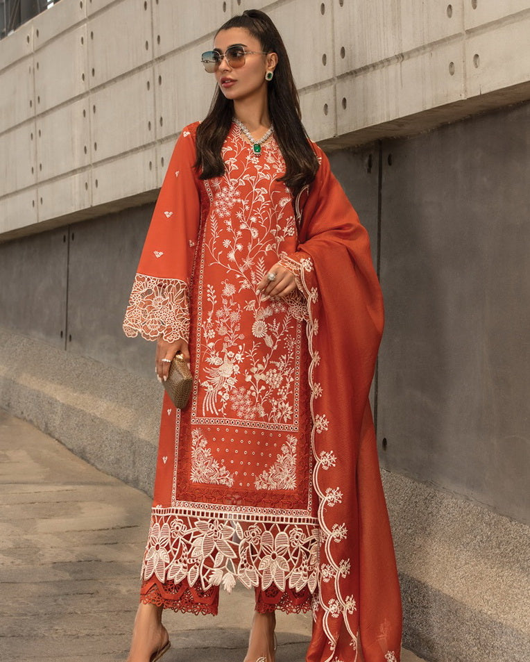Rang Rasiya Carnation Festive Edit Unstitched 3 Piece Suit D-06 NORA