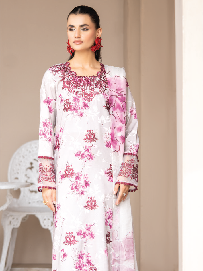 Janvi by Sanam Saeed Embroidered Lawn Unstitched 3Pc Suit D-06
