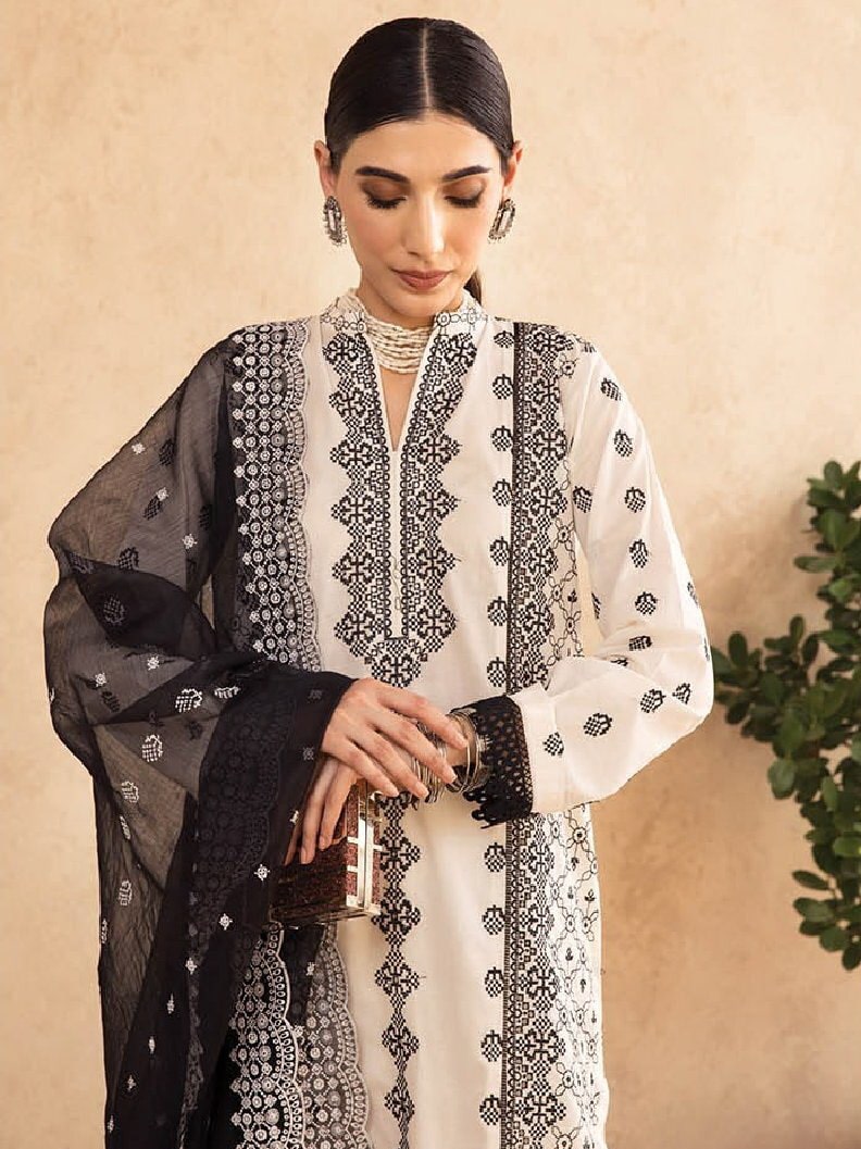 Nissa by RajBari Unstitched Embroidered Chikankari 3 Piece Suit D-07