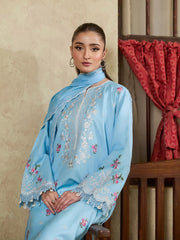 Raha by RajBari Premium Summer Embroidered Lawn Unstitched 3Pc Suit D-07