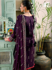 Manizay Saqafat Premium Embroidered Lawn Unstitched 3Pc Suit D-07