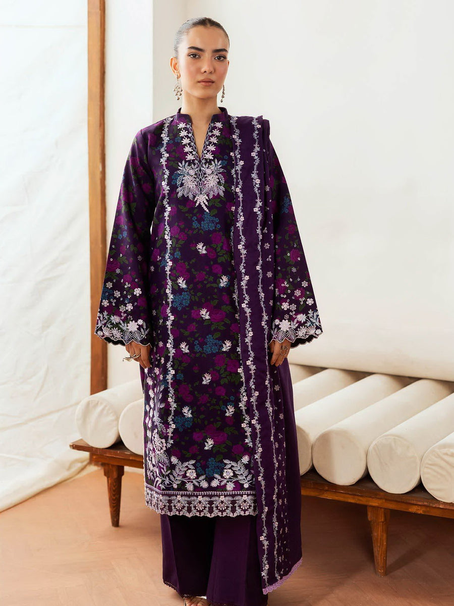 Nissa by RajBari Premium Embroidered Marina Unstitched 3Pc Suit D-07