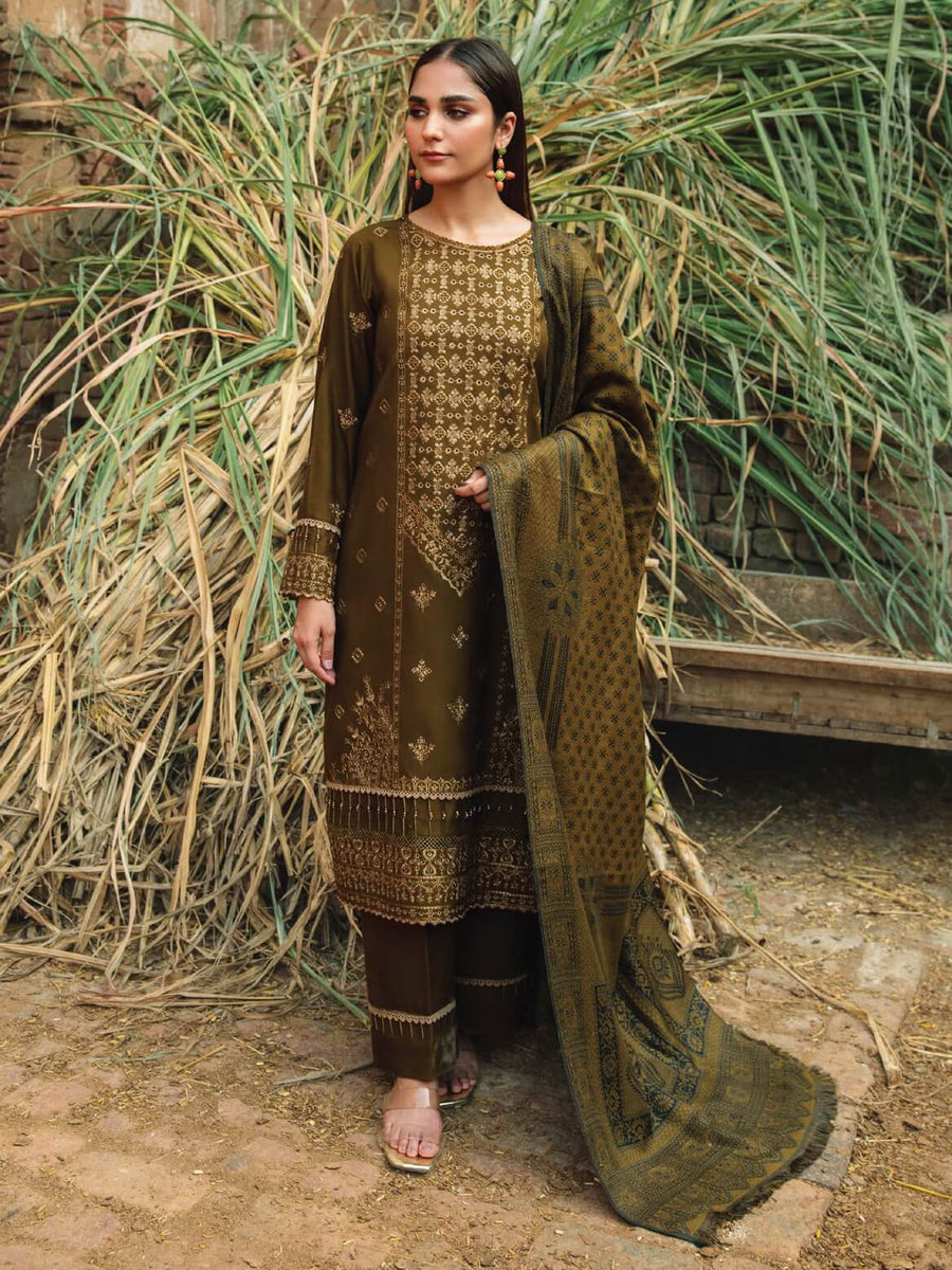 Carvaan by Humdum Embroidered Wool Unstitched 3Pc Suit D-07