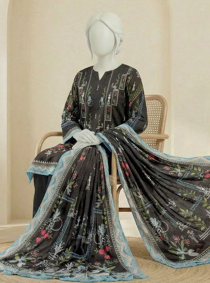 Ittehad Essential Vol-02 Unstitched Printed Lawn 3Pc Suit D-02