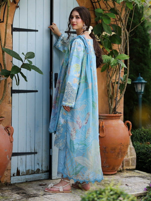 Rang Rasiya Lifestyle Embroidered Lawn Unstitched 3Pc Suit D-07 Gardenia