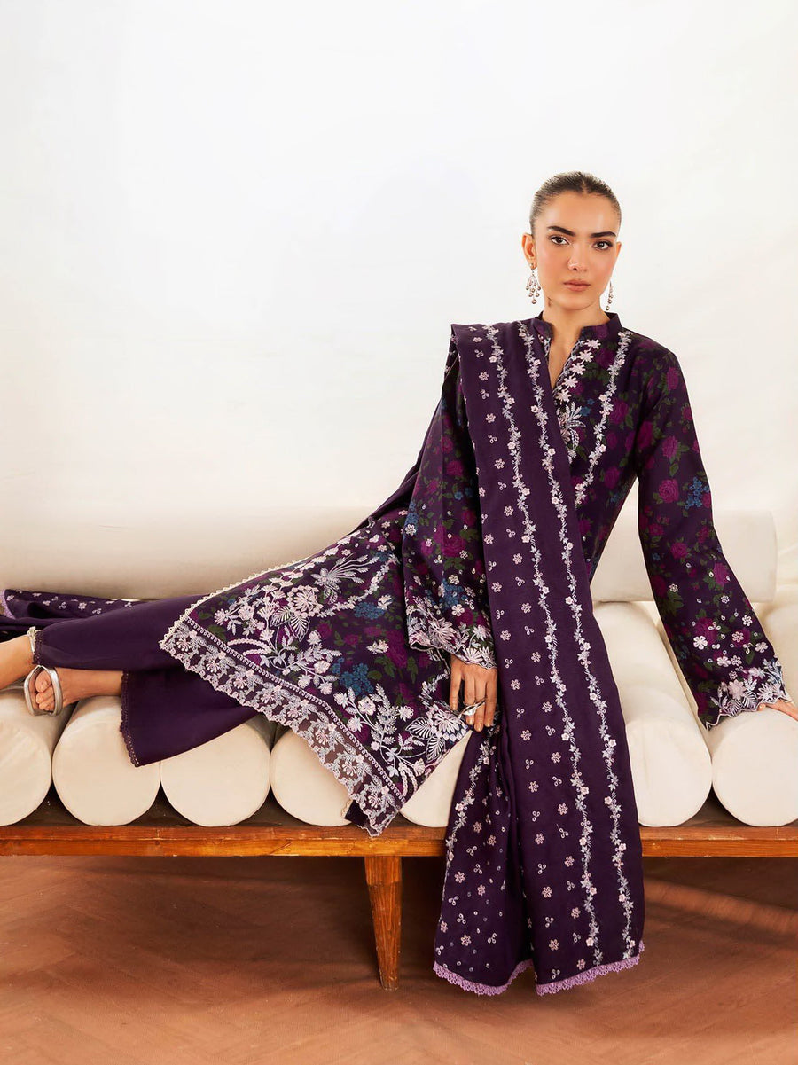 Nissa by RajBari Premium Embroidered Marina Unstitched 3Pc Suit D-07