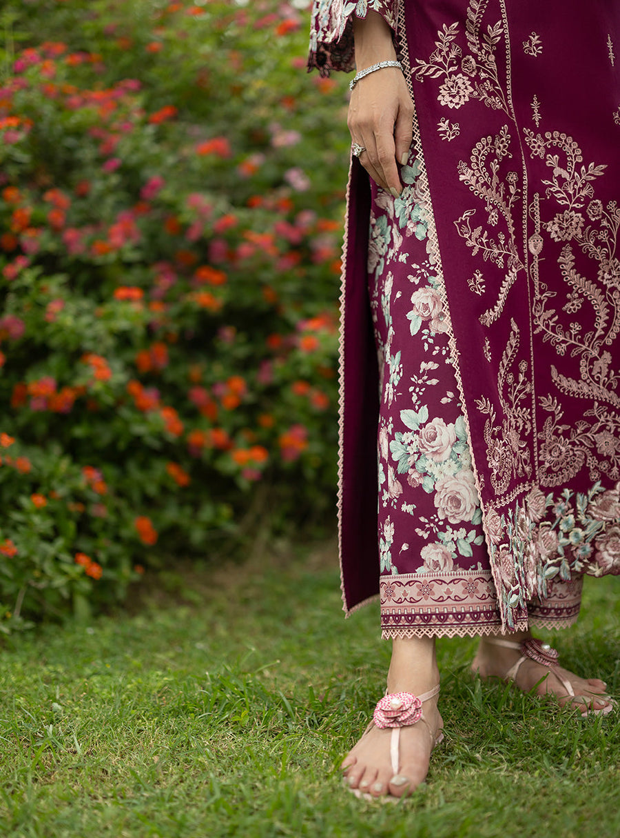 Zainab Chottani Luxe Lawn Unstitched Embroidered 3Pc Suit D-07 Soma