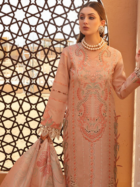 Rang Rasiya Premium Embroidered Lawn Unstitched 3Pc Suit D-07 MINAAL