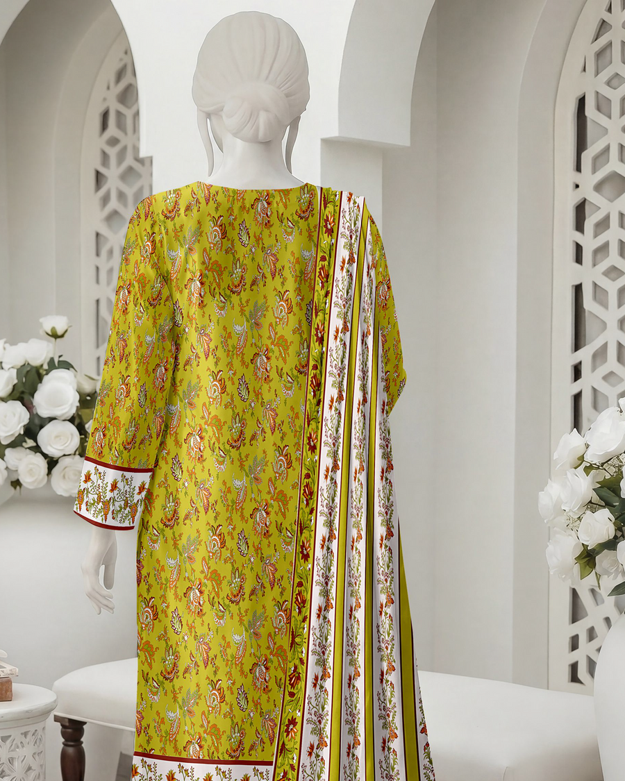 Ittehad Essential Vol-03 Unstitched Printed Lawn 3Pc Suit D-07