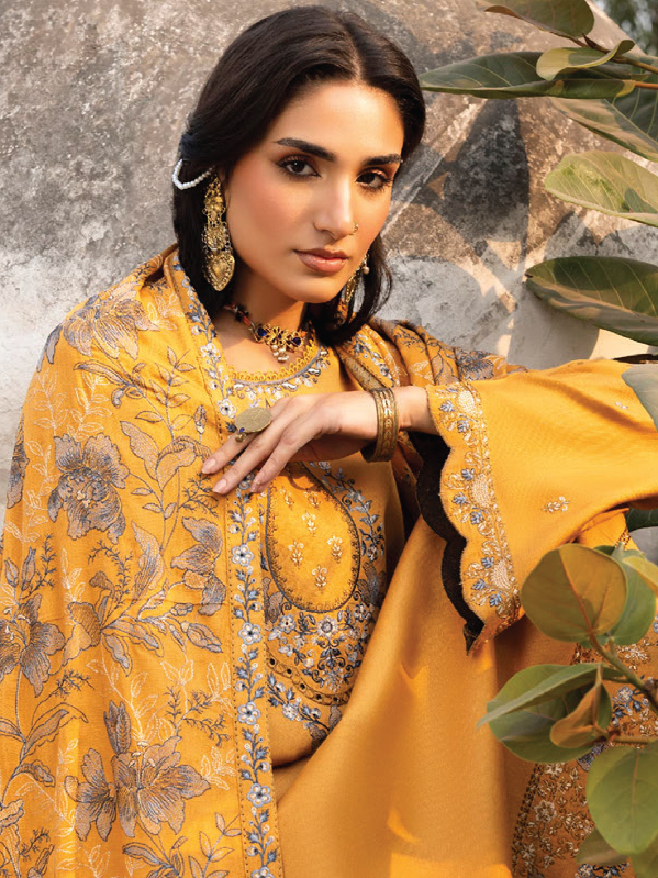 CELTS Mehr Premium Embroidered Karandi Unstitched 3Pc Suit D-07