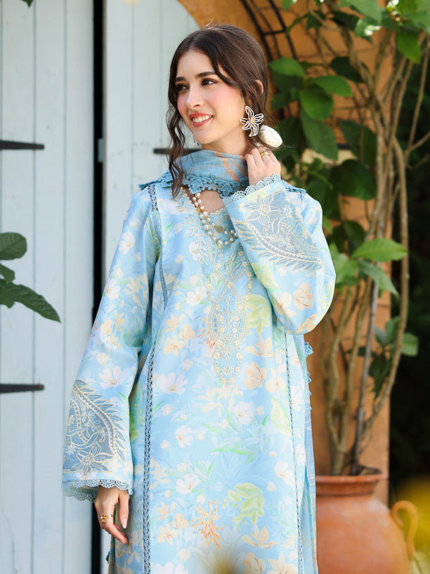 Rang Rasiya Lifestyle Embroidered Lawn Unstitched 3Pc Suit D-07 Gardenia