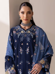 RajBari Premium Embroidered Lawn Unstitched 3Pc Suit D-07
