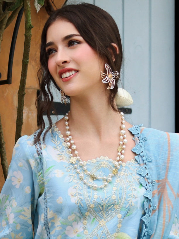 Rang Rasiya Lifestyle Embroidered Lawn Unstitched 3Pc Suit D-07 Gardenia