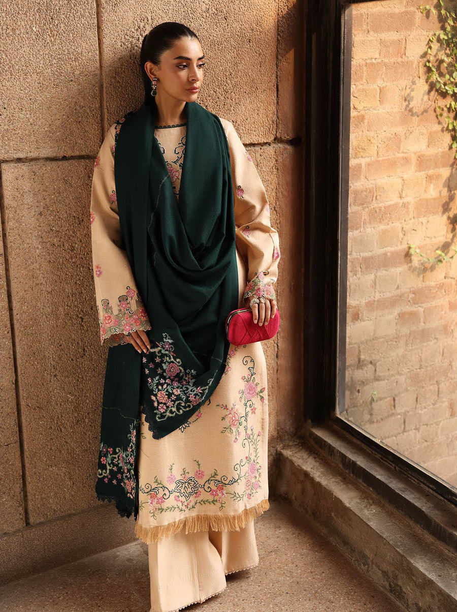 RajBari Premium Embroidered Peach Unstitched 3Pc Suit D-07