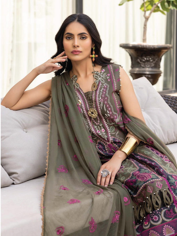 Belle ame by Humdum Embroidered Lawn Unstitched 3Pc Suit D-07
