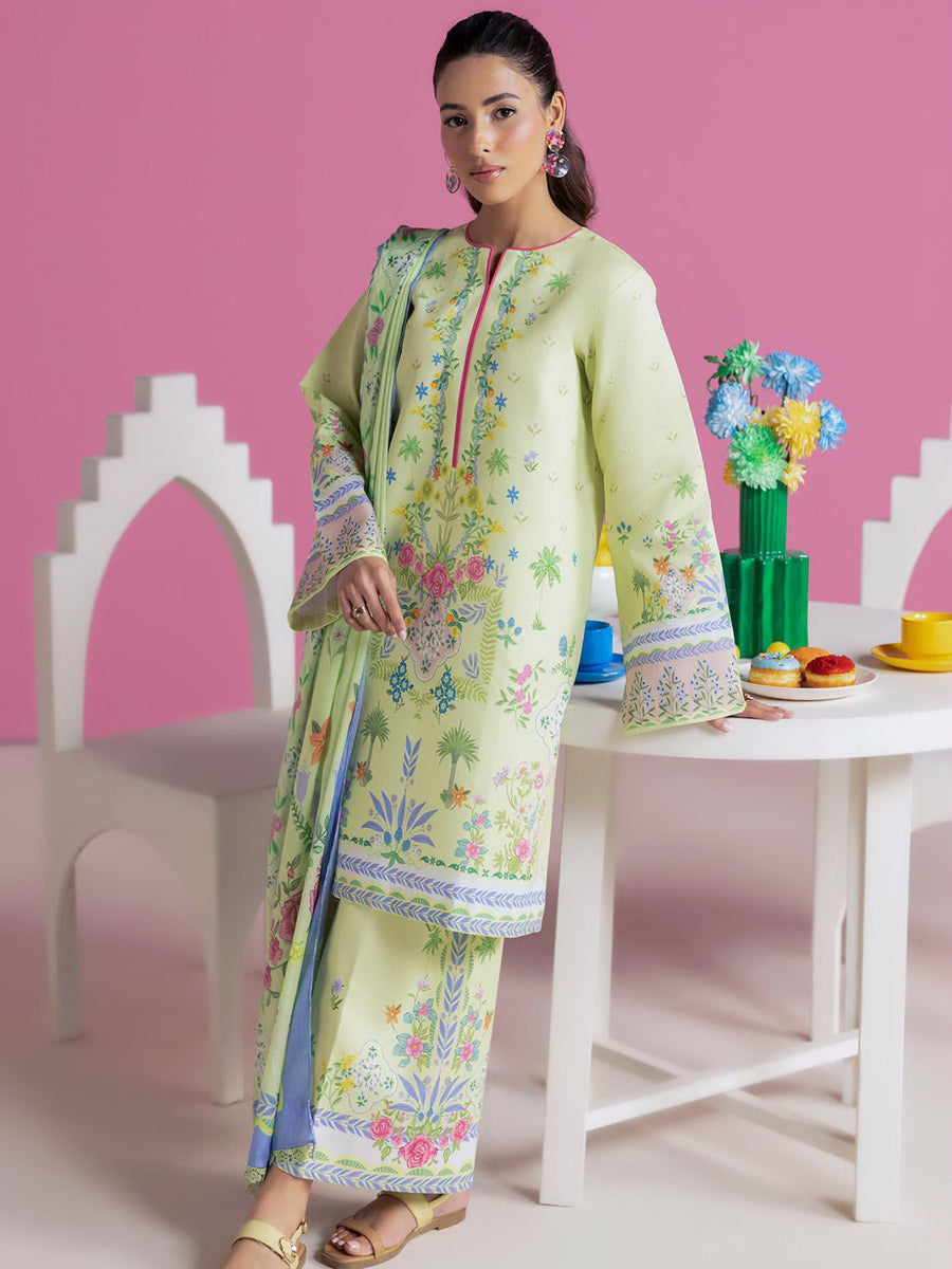 RajBari Amal Summer Prints Exclusive 3Pc Unstitched Lawn Suit D-07
