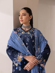 RajBari Premium Embroidered Lawn Unstitched 3Pc Suit D-07