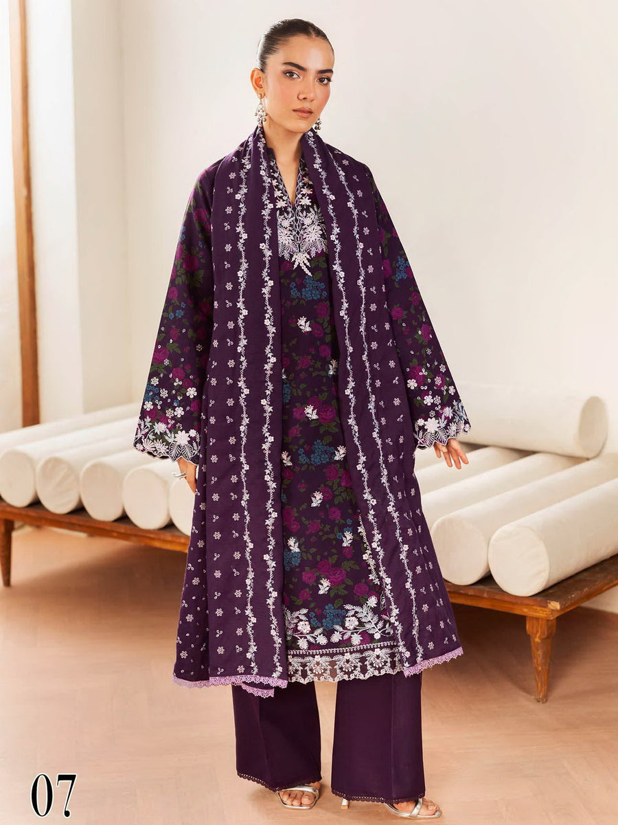 Nissa by RajBari Premium Embroidered Marina Unstitched 3Pc Suit D-07