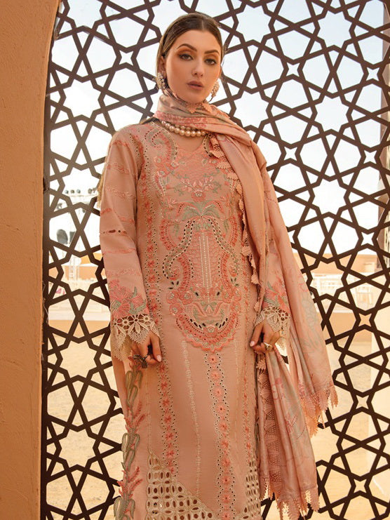Rang Rasiya Premium Embroidered Lawn Unstitched 3Pc Suit D-07 MINAAL
