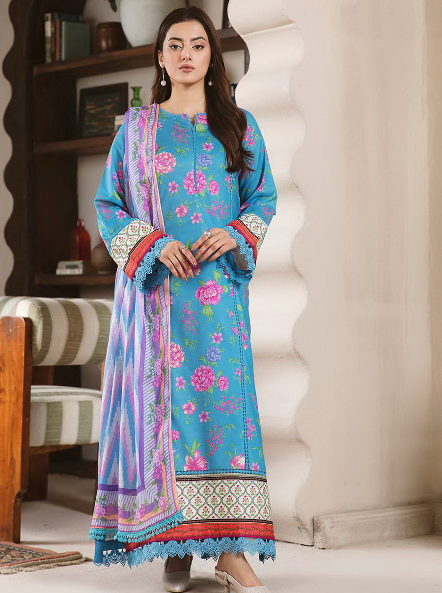 Raha by RajBari Summer Prints Exclusive Lawn Unstitched 3Pc Suit D-07