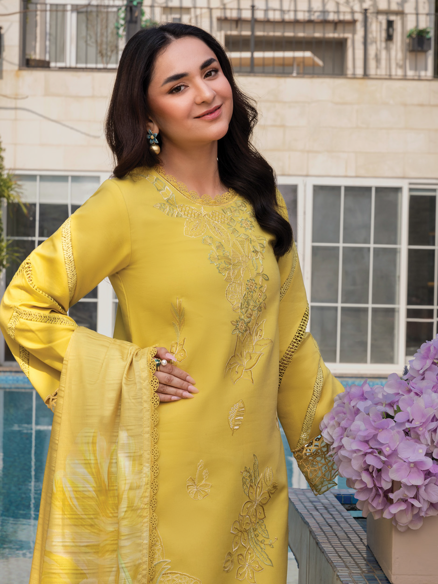 Rang Rasiya Florence Embroidered Lawn Unstitched 3Pc Suit D-07 MEHARMAH