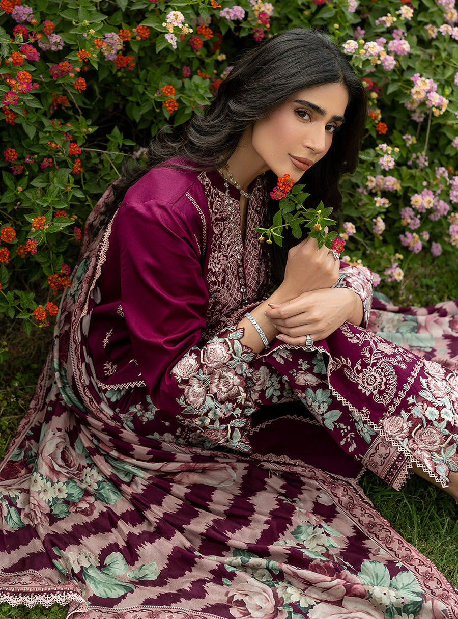 Zainab Chottani Luxe Lawn Unstitched Embroidered 3Pc Suit D-07 Soma