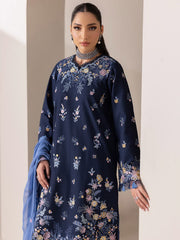 RajBari Premium Embroidered Lawn Unstitched 3Pc Suit D-07