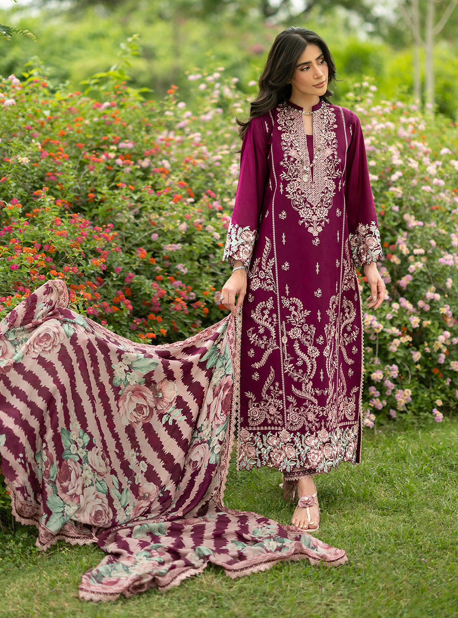 Zainab Chottani Luxe Lawn Unstitched Embroidered 3Pc Suit D-07 Soma