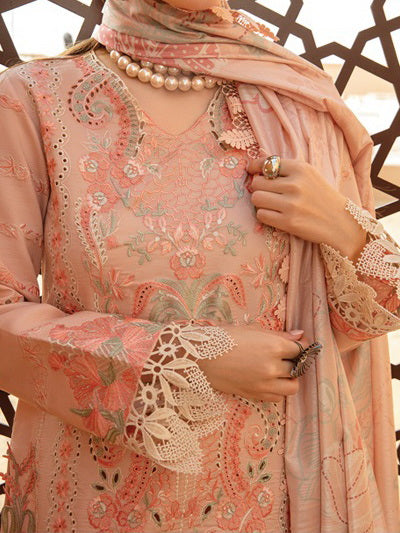 Rang Rasiya Premium Embroidered Lawn Unstitched 3Pc Suit D-07 MINAAL