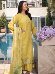 Rang Rasiya Florence Embroidered Lawn Unstitched 3Pc Suit D-07 MEHARMAH