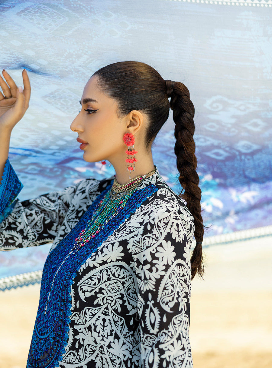 Zainab Chottani Tahra Embroidered Lawn Unstitched 3Pc Suit D-07 BELLA