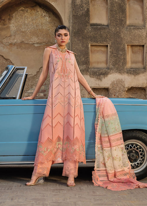 Saira Shakira Bloom Embroidered Lawn Unstitched 3Pc Suit D-07A AMBRE