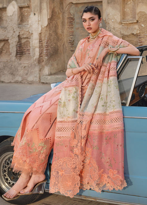 Saira Shakira Bloom Embroidered Lawn Unstitched 3Pc Suit D-07A AMBRE