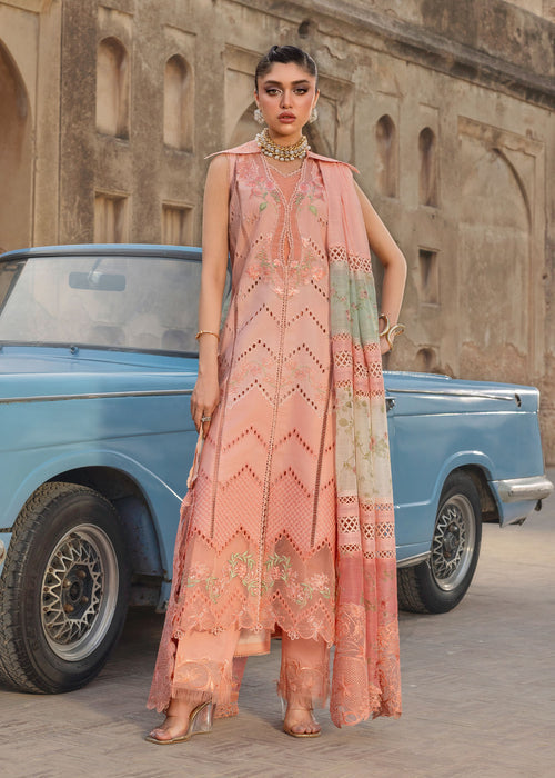 Saira Shakira Bloom Embroidered Lawn Unstitched 3Pc Suit D-07A AMBRE