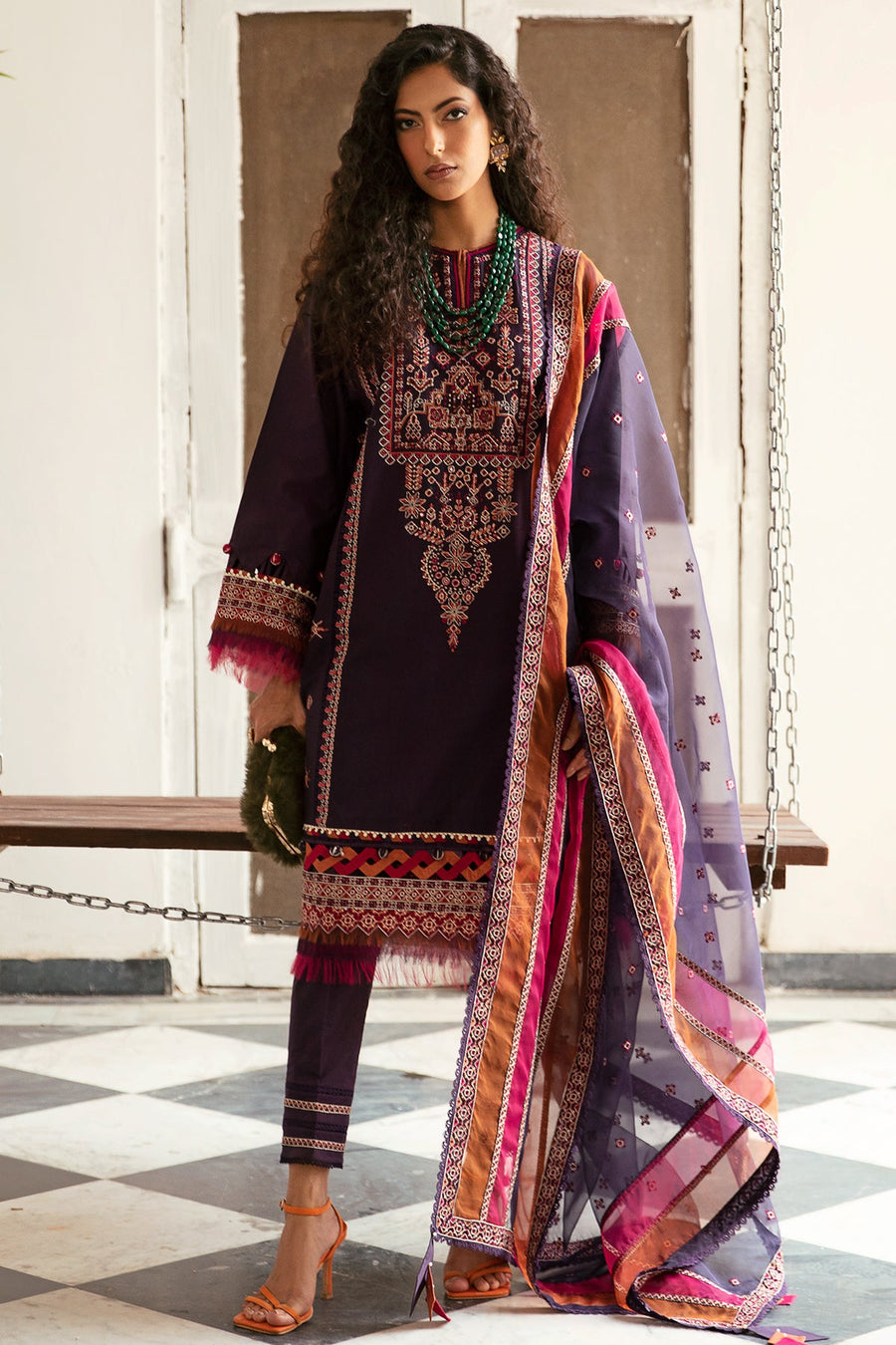 Iris by Jazmin Embroidered Eid Lawn Unstitched 3Pc Suit D-07 ALPENROSE