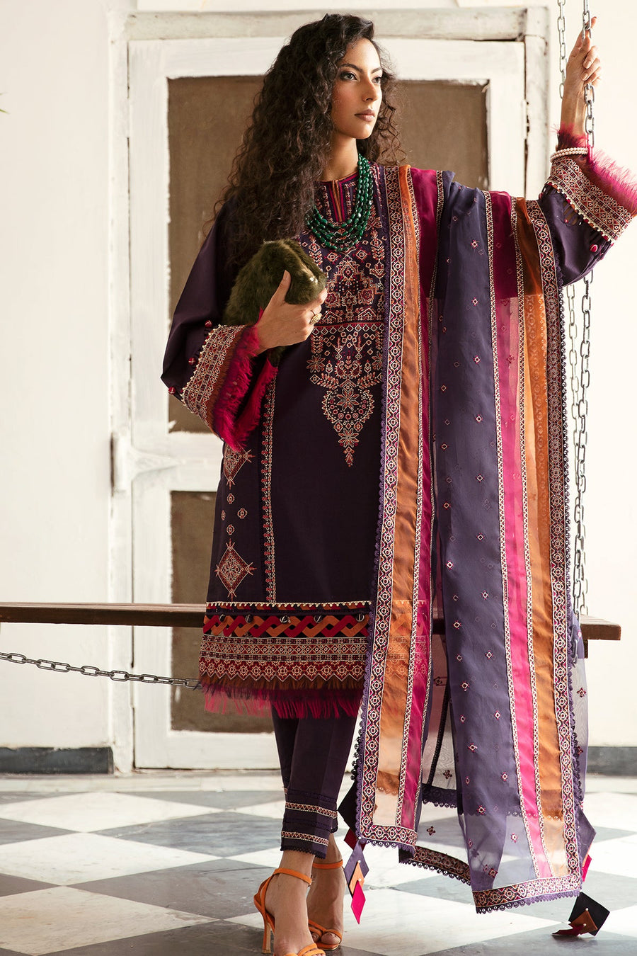 Iris by Jazmin Embroidered Eid Lawn Unstitched 3Pc Suit D-07 ALPENROSE