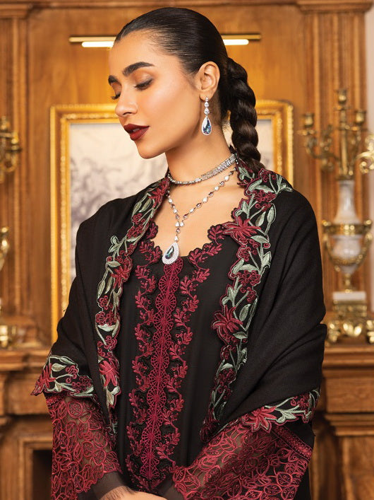 Rang Rasiya Carnation Embroidered Khaddar Unstitched 3Pc Suit D-07
