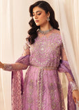 Hemline by Mushq Embroidered Net Unstitched 3Pc Suit D-07 Heather