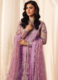 Hemline by Mushq Embroidered Net Unstitched 3Pc Suit D-07 Heather