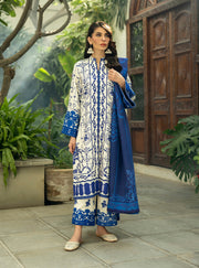 Zainab Chottani Embroidered Herringbone Unstitched 3Pc Suit D-07 Rania