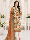 Ittehad X Bin Ameer Linen Essential Unstitched Printed 3Pc Suit D-07