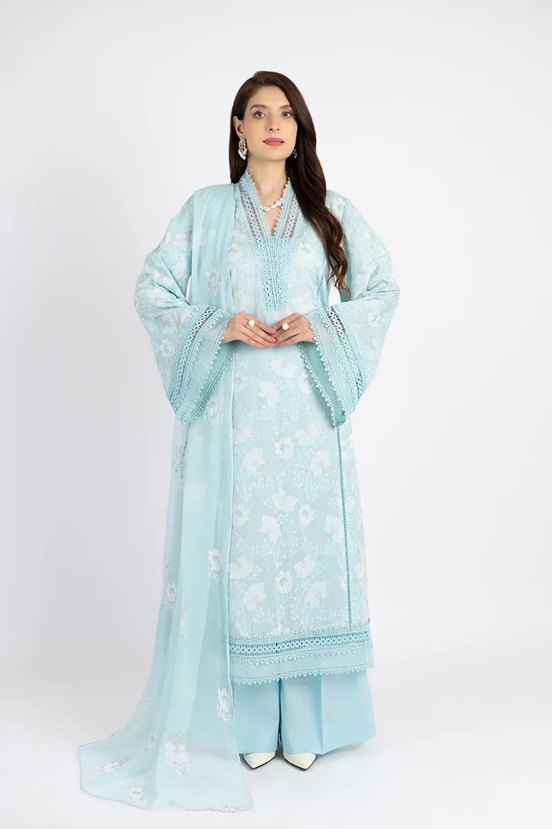 Chikankari Exclusive Embroidered Lawn Unstitched 3Pc CH26-V1-D107