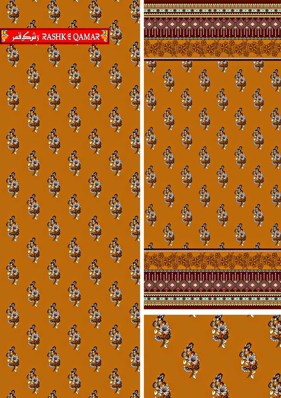Rashk e Qamar Exclusive Digital Printed Lawn Unstitched 3Pc Suit D-07