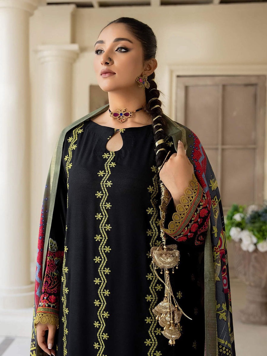 Waresha Kumash Luxury Embroidered Staple Unstitched 3Pc Suit D-07