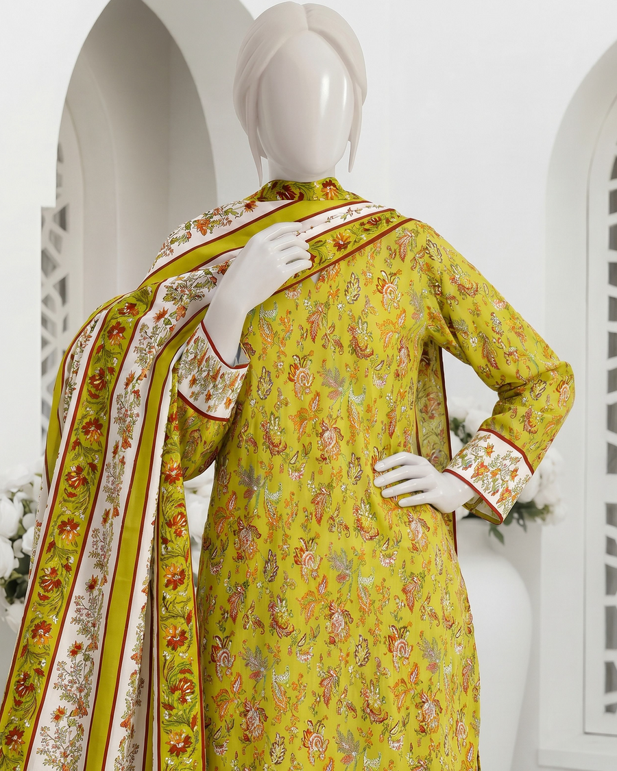 Ittehad Essential Vol-03 Unstitched Printed Lawn 3Pc Suit D-07