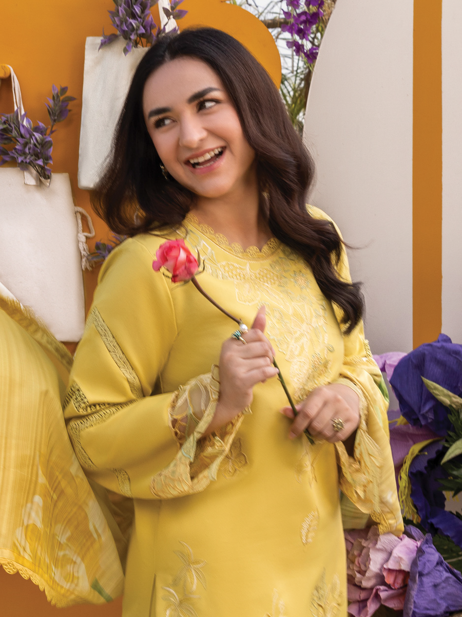 Rang Rasiya Florence Embroidered Lawn Unstitched 3Pc Suit D-07 MEHARMAH